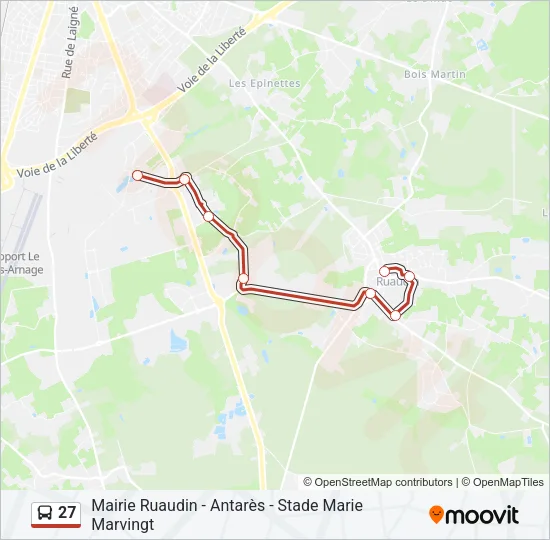27 Bus Line Map