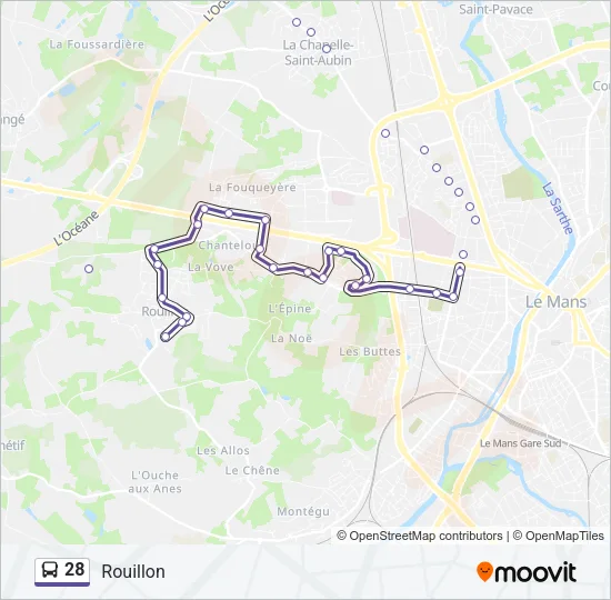 28 Bus Line Map