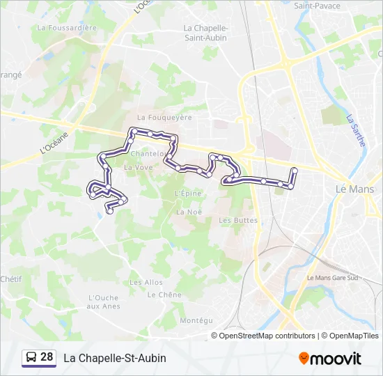28 Bus Line Map