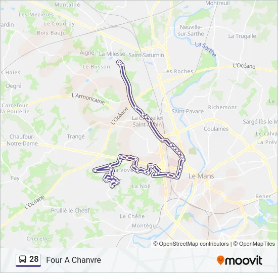 28 Bus Line Map