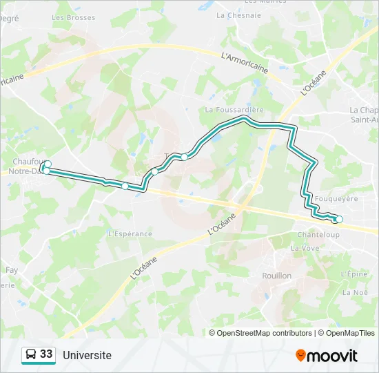 33 Bus Line Map