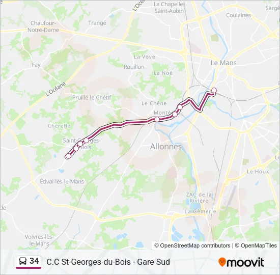34 Bus Line Map