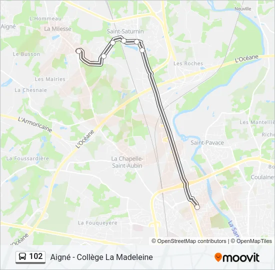 102 Bus Line Map