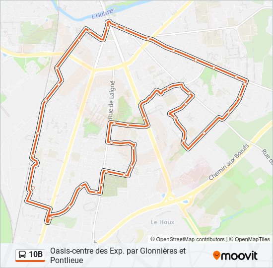 10B bus Line Map