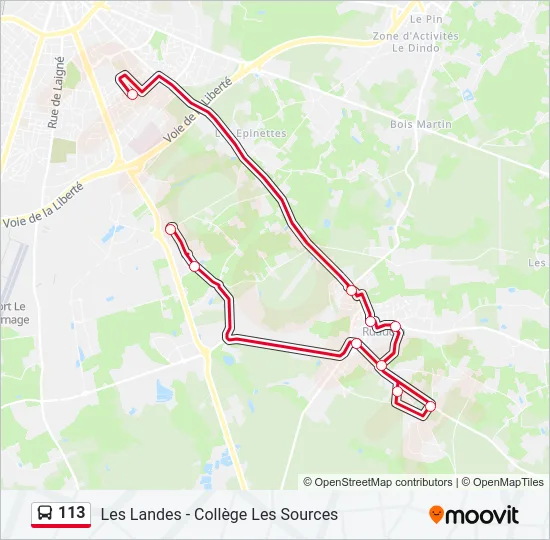 113 Bus Line Map