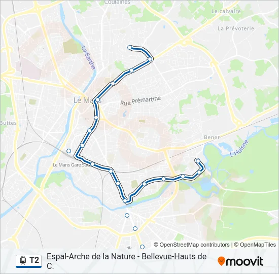 T2 Light Rail Line Map