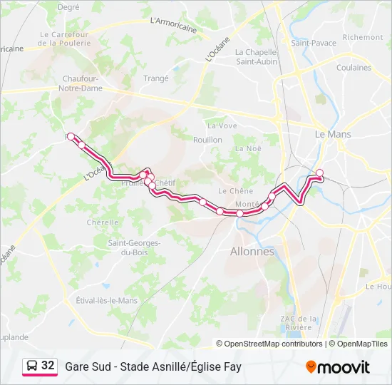 32 Bus Line Map