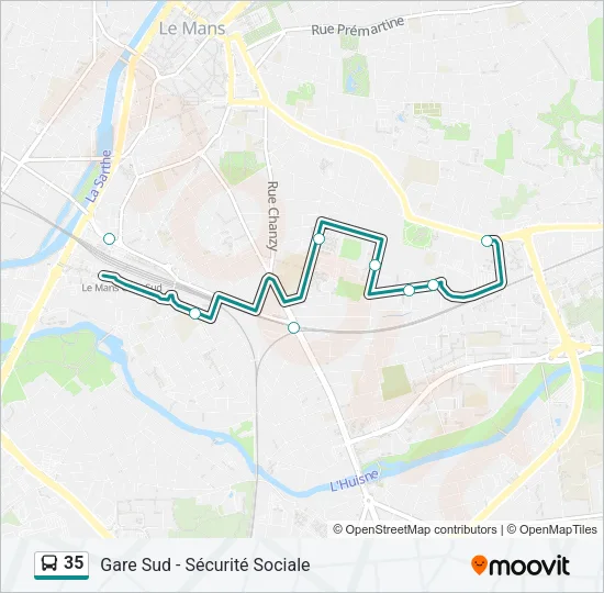 35 Bus Line Map