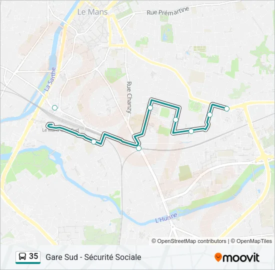 35 Bus Line Map