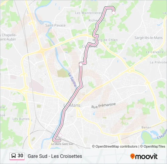 30 Bus Line Map