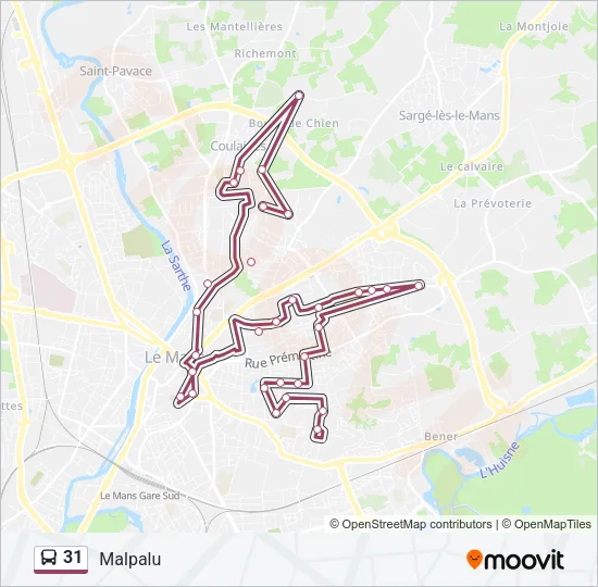 31 Bus Line Map