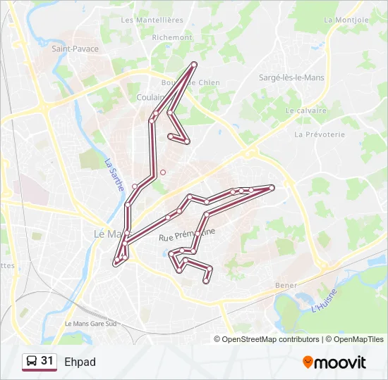 31 Bus Line Map