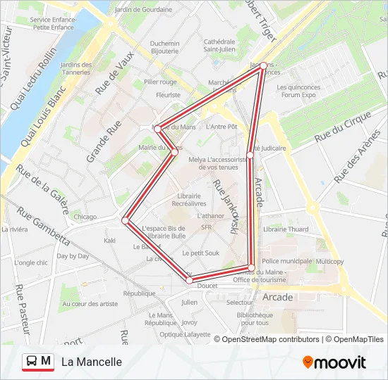 M Bus Line Map