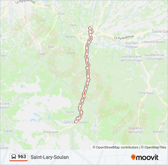 Plan de la ligne 963 de bus