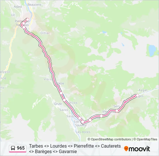 965 Bus Line Map