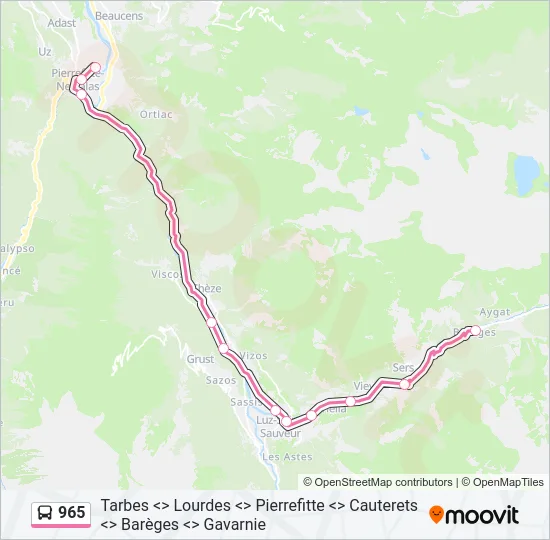 965 Bus Line Map