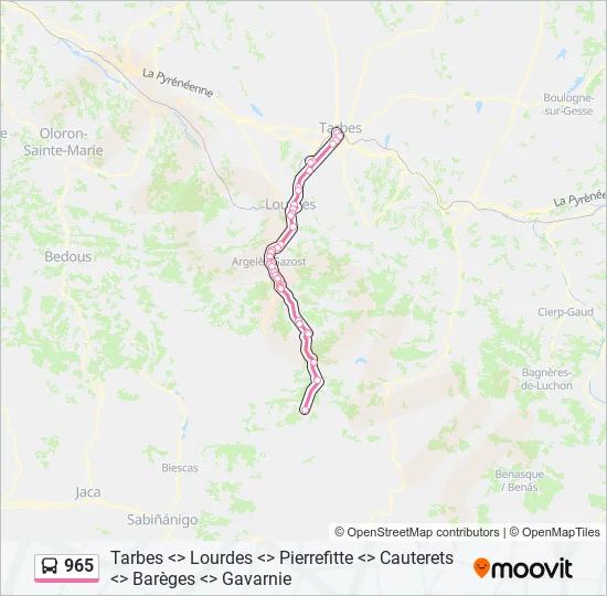 965 Bus Line Map