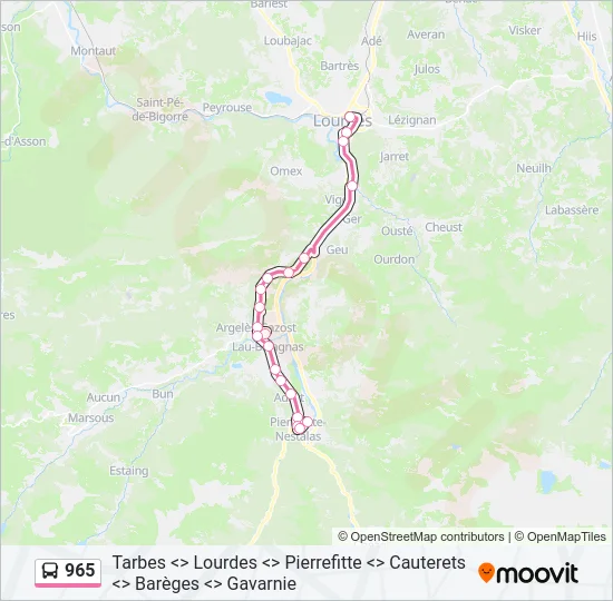 965 Bus Line Map