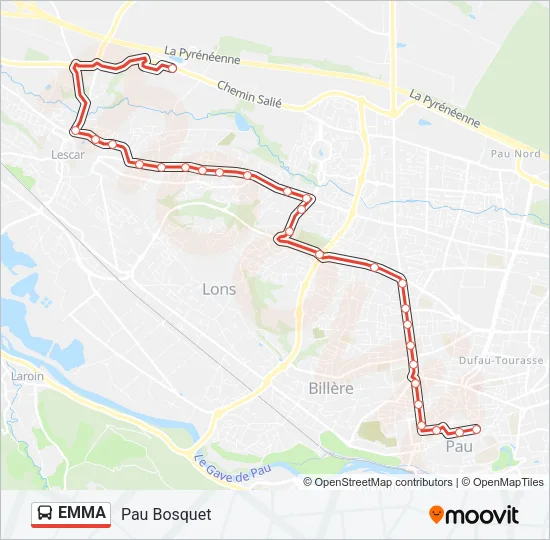 EMMA Bus Line Map
