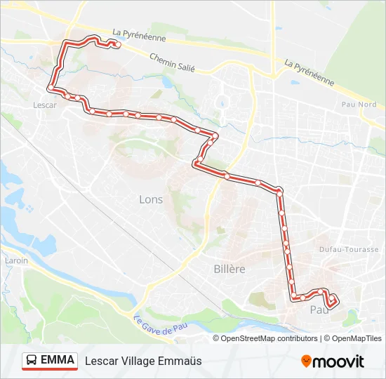 EMMA Bus Line Map