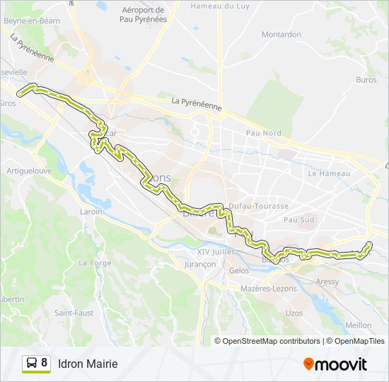 8 bus Line Map