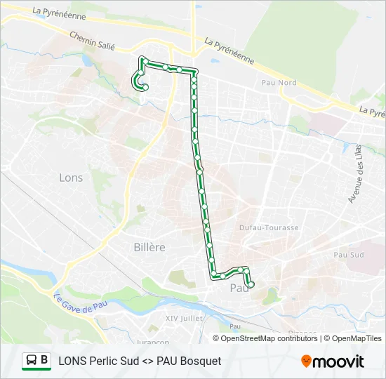 B Bus Line Map