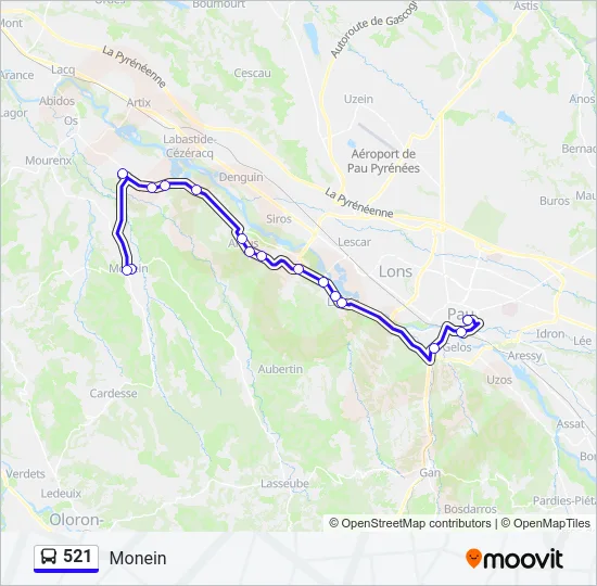 521 Bus Line Map