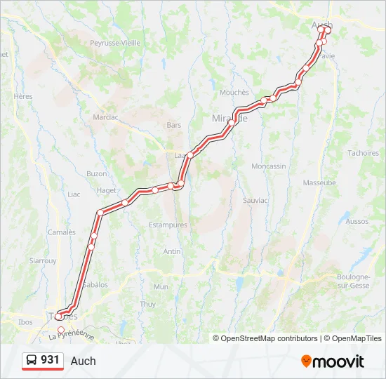 931 Bus Line Map
