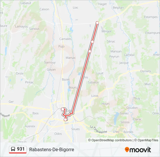 931 Bus Line Map