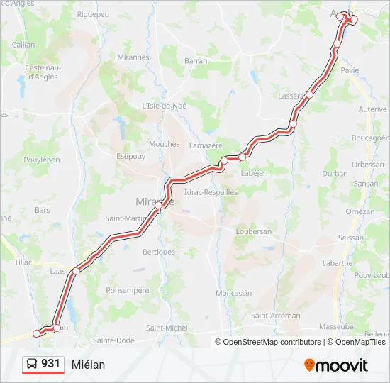 931 Bus Line Map