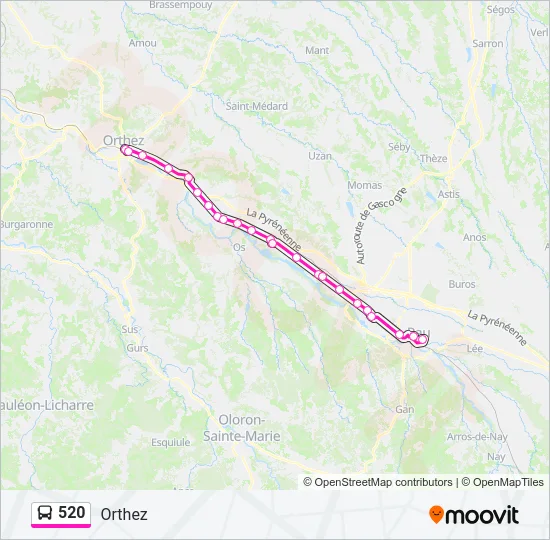 520 Bus Line Map