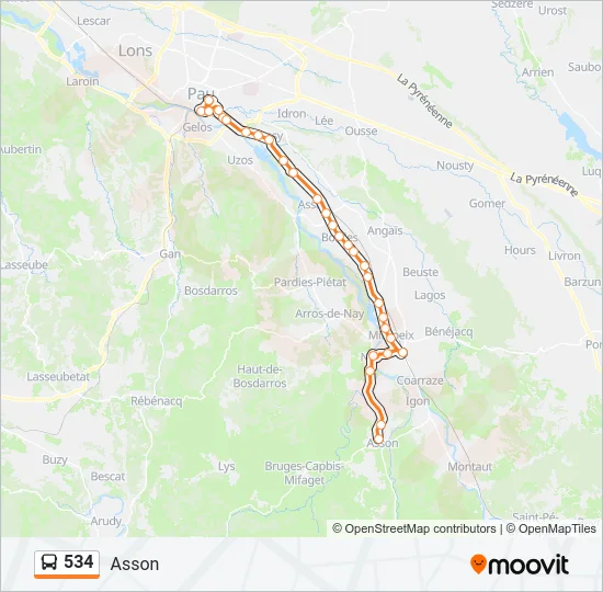 534 Bus Line Map