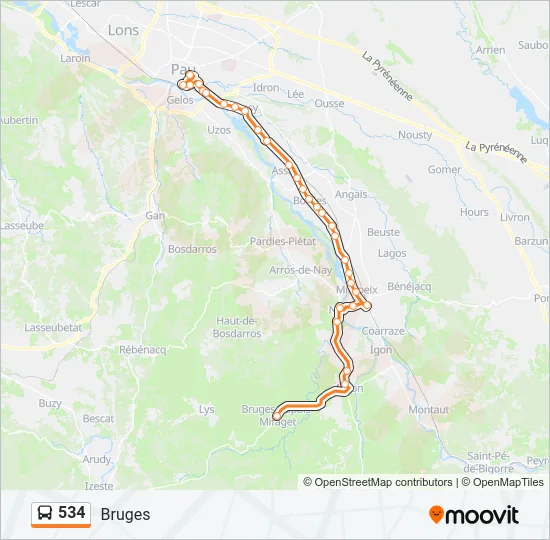 534 Bus Line Map