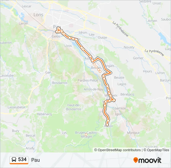 534 Bus Line Map