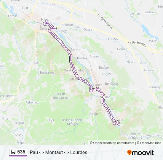 535 Bus Line Map