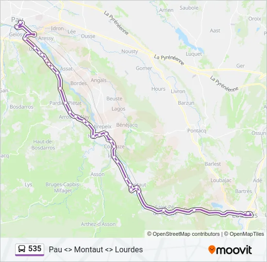 535 Bus Line Map