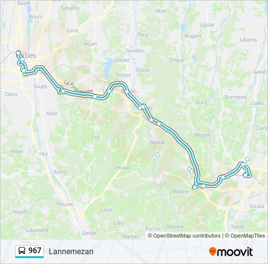 967 Route Schedules Stops Maps Lannemezan