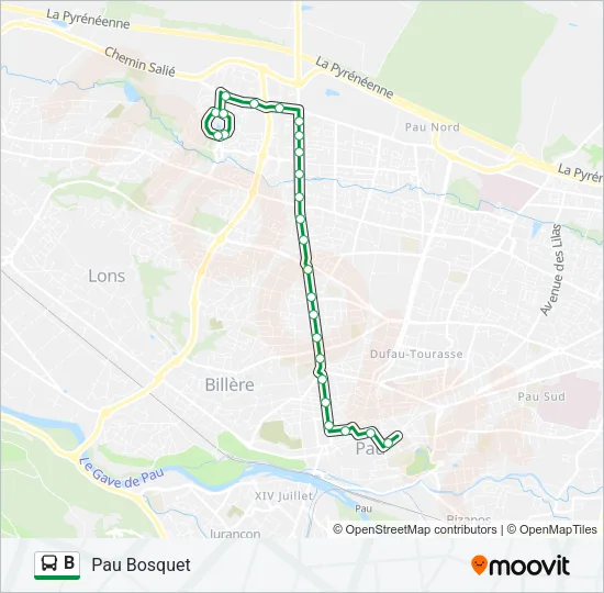B Bus Line Map