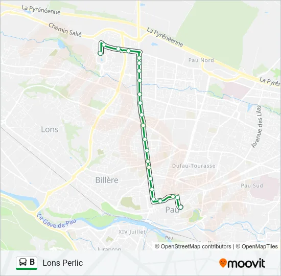 B Bus Line Map