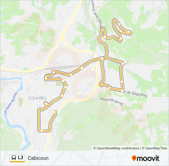 Plan de la ligne L3 de bus