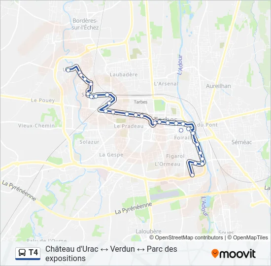 T4 Bus Line Map