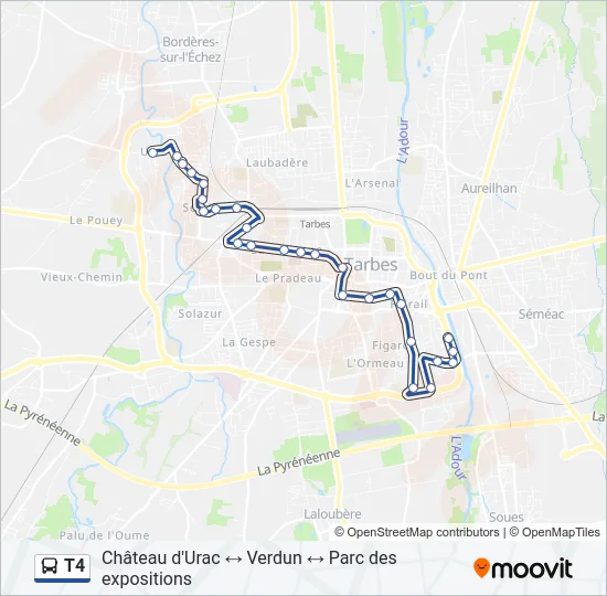 T4 Bus Line Map