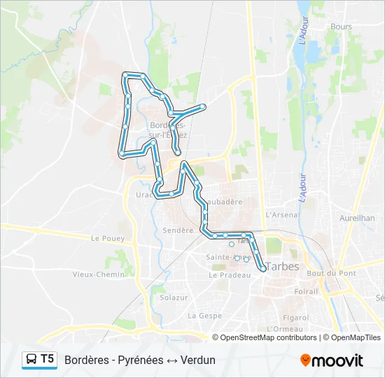 T5 Bus Line Map