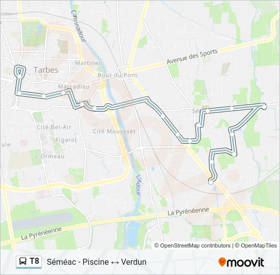 T8 Bus Line Map