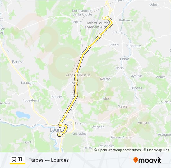 Plan de la ligne TL de bus
