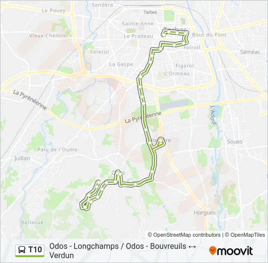 T10 Bus Line Map