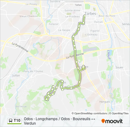 T10 Bus Line Map