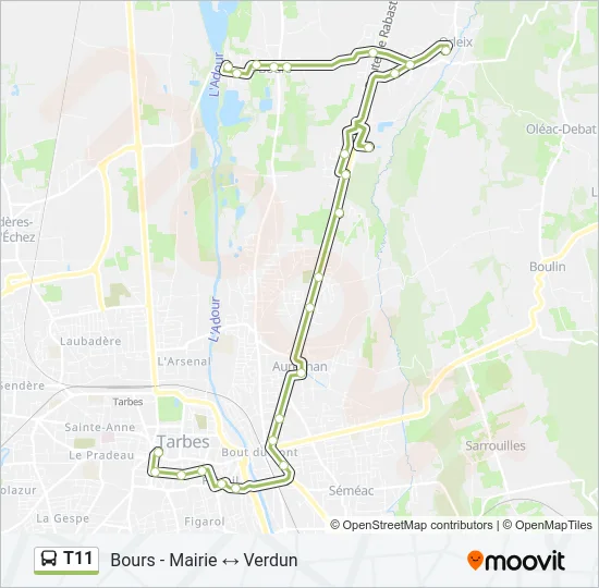 T11 Bus Line Map