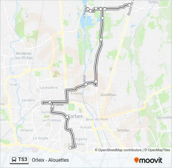 TS3 Bus Line Map