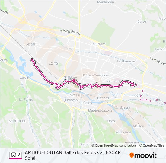 Plan de la ligne 7 de bus